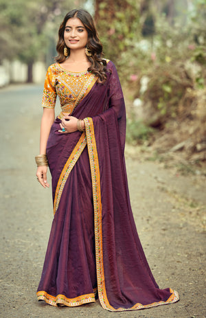 Ruhina Brasso Saree for Festive Wear
