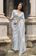 Crystal Grace Organza Saree for Wedding Wear