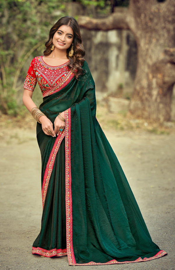Ruhina Brasso Saree for Festive Wear
