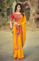Ruhina Brasso Saree for Festive Wear