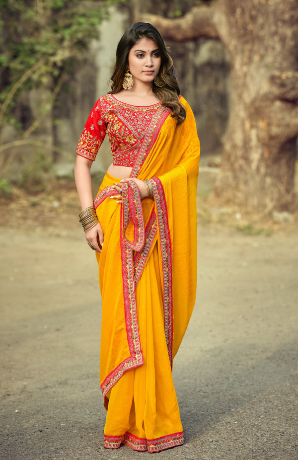 Ruhina Brasso Saree for Festive Wear