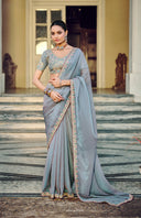 Plainza Satin Saree For Festive Wear