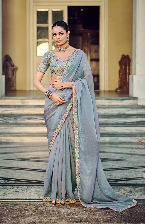 Plainza Satin Saree For Festive Wear