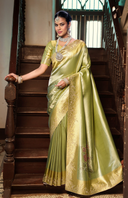 Jarkan Glow Tissue Silk Saree For Festive Wear
