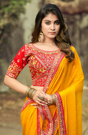 Ruhina Brasso Saree for Festive Wear
