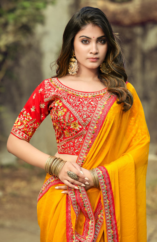 Ruhina Brasso Saree for Festive Wear