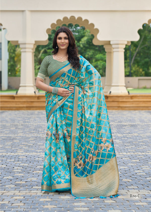 Aaradhya Bloom Organza Saree for Festive Wear