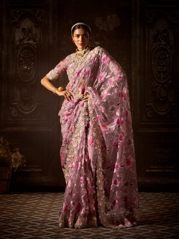 Kiyara Charm Organza Saree for Festive Wear