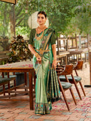 Tanishvi Glow Art Silk Saree for Wedding Wear