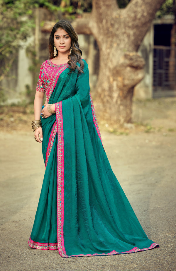 Ruhina Brasso Saree for Festive Wear