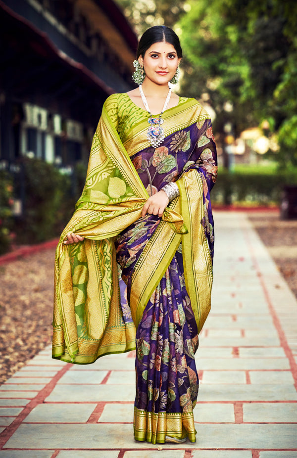 Bloom Brasso Saree For Semi Formal Wear