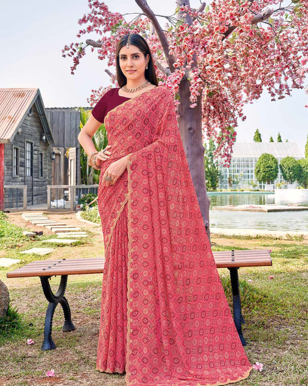 Saheli Rangrez Chiffon Saree for Festive Wear
