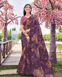Prisha Elegance Mist Chiffon Saree For Semi Formal Wear