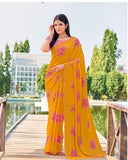 Pushpika Floral Chiffon Saree for Casual Wear