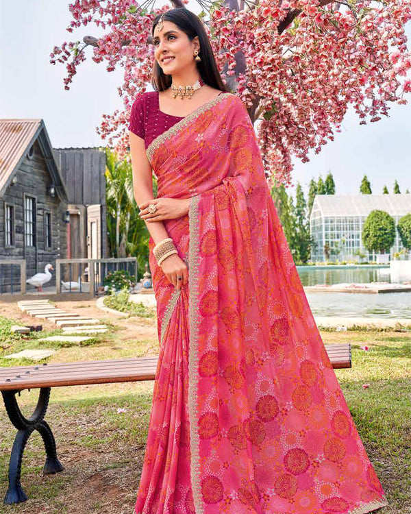 Kusumratna Chiffon Saree for Festive Wear