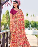 Rangphool Chiffon Saree for Daily Wear