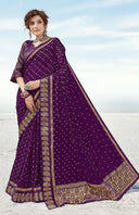 Regal Zari Drape Georgette Saree for Festive Wear