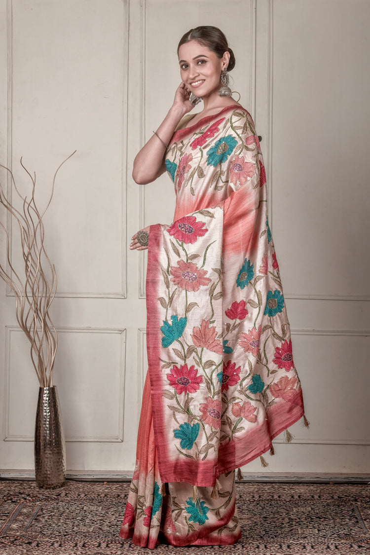 Kantha Kriti Cotton Saree for Festive Wear