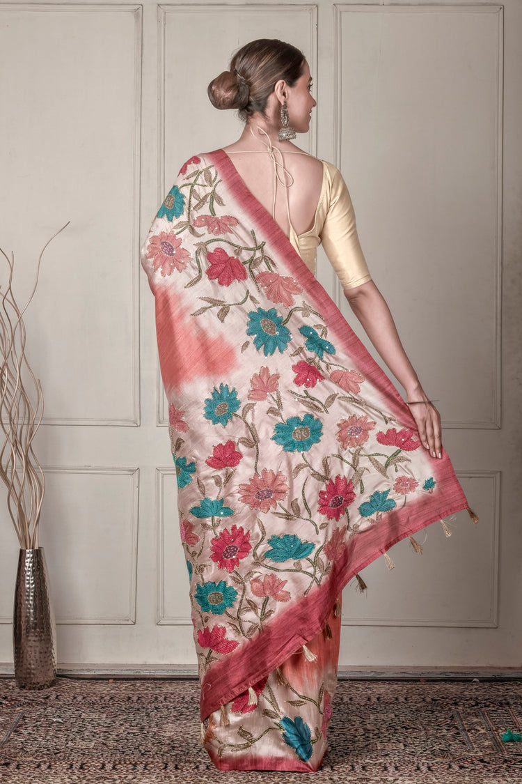 Kantha Kriti Cotton Saree for Festive Wear