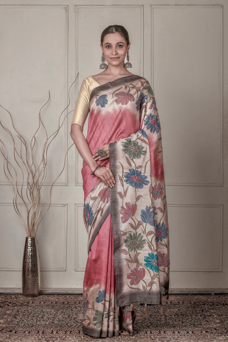 Kantha Kriti Cotton Saree for Festive Wear