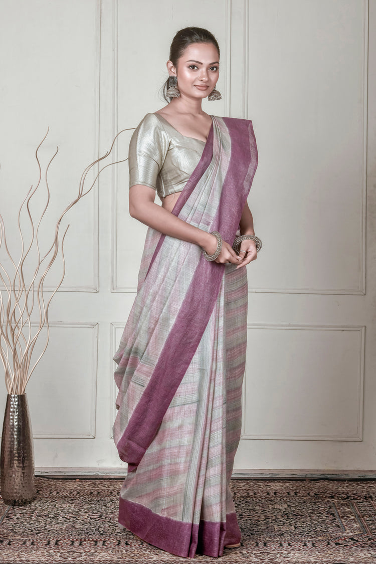 Jhalar Cotton Saree for Semi Formal Wear
