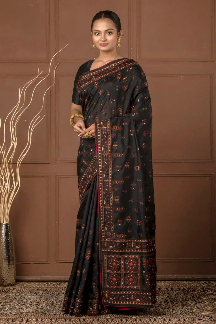 Tribal Tapestry Art Silk Saree for Semi Formal Wear