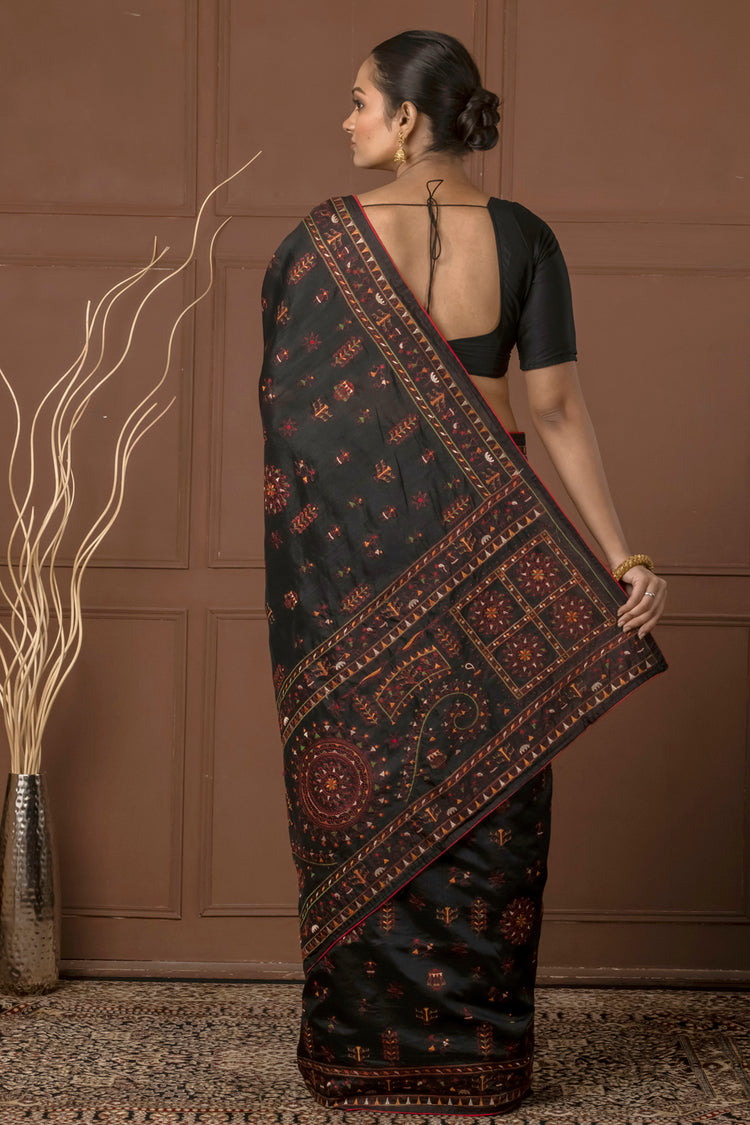 Tribal Tapestry Art Silk Saree for Semi Formal Wear