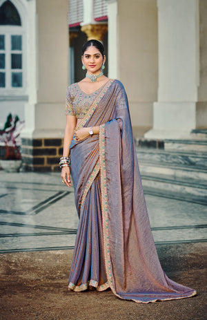 Plainza Satin Saree For Festive Wear