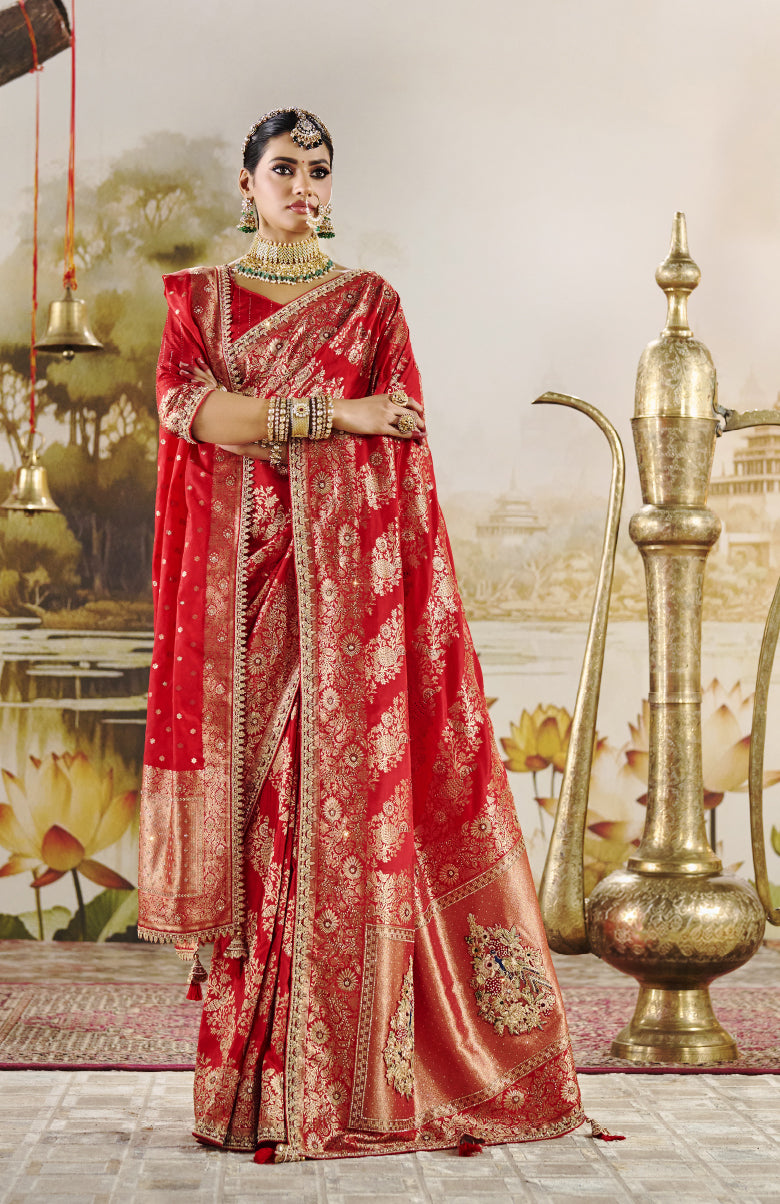 Royal Heirloom Satin Saree For Festive Wear