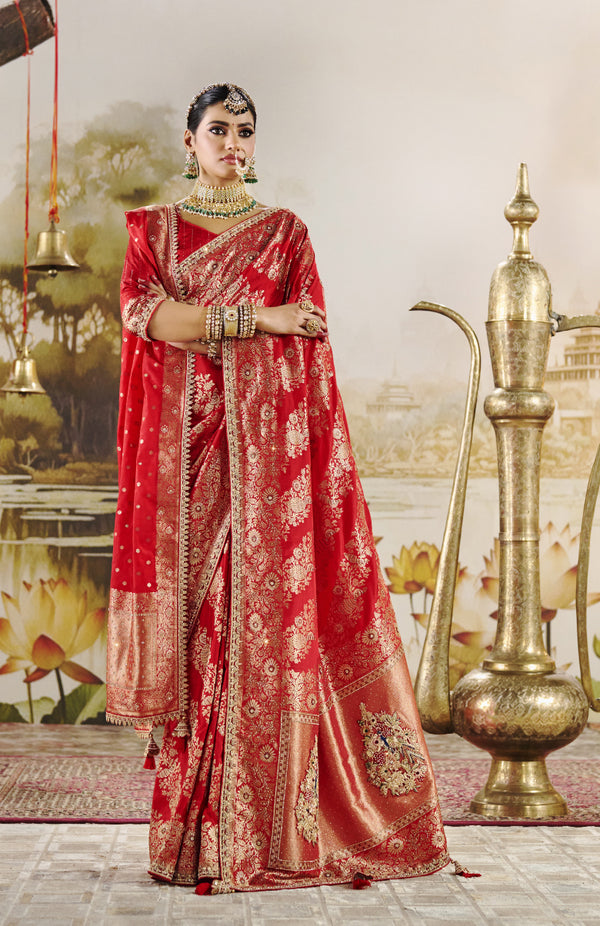 Royal Heirloom Satin Saree For Festive Wear