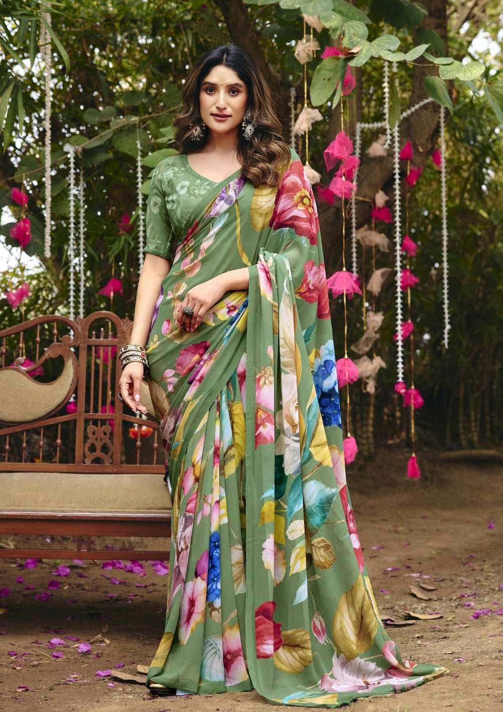 Floriva Georgette Saree for Daily Wear