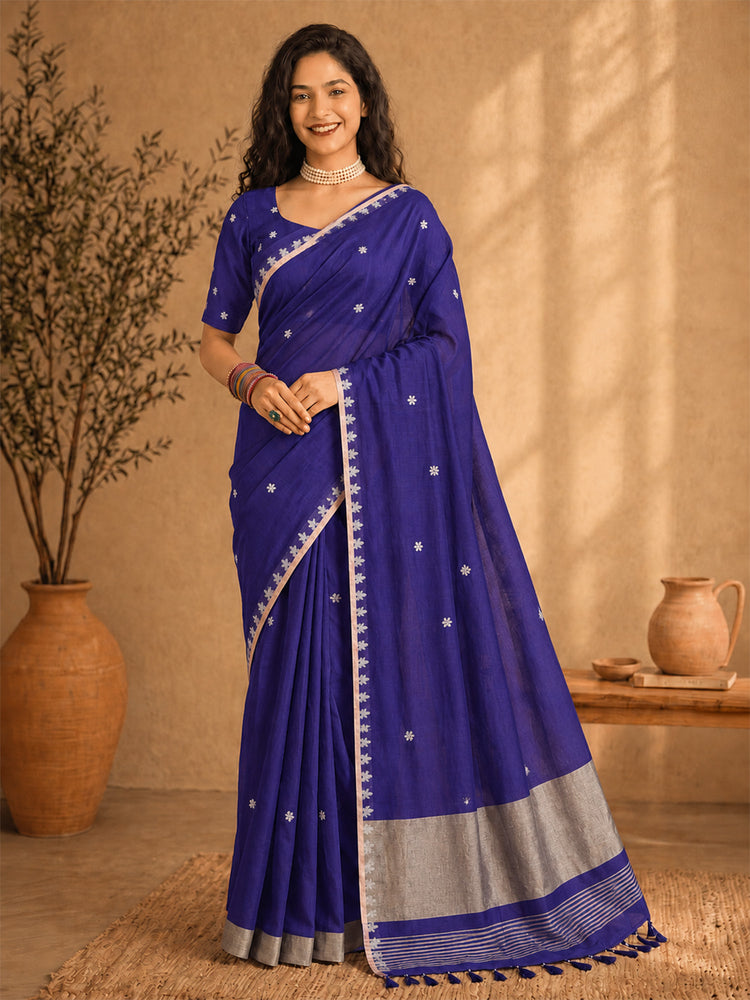 Cotton Jamdani Resham Weaving Saree
