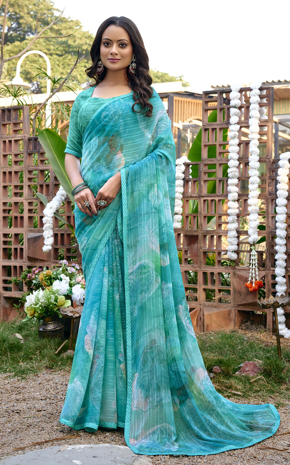 Ocean Georgette Saree for Daily Wear