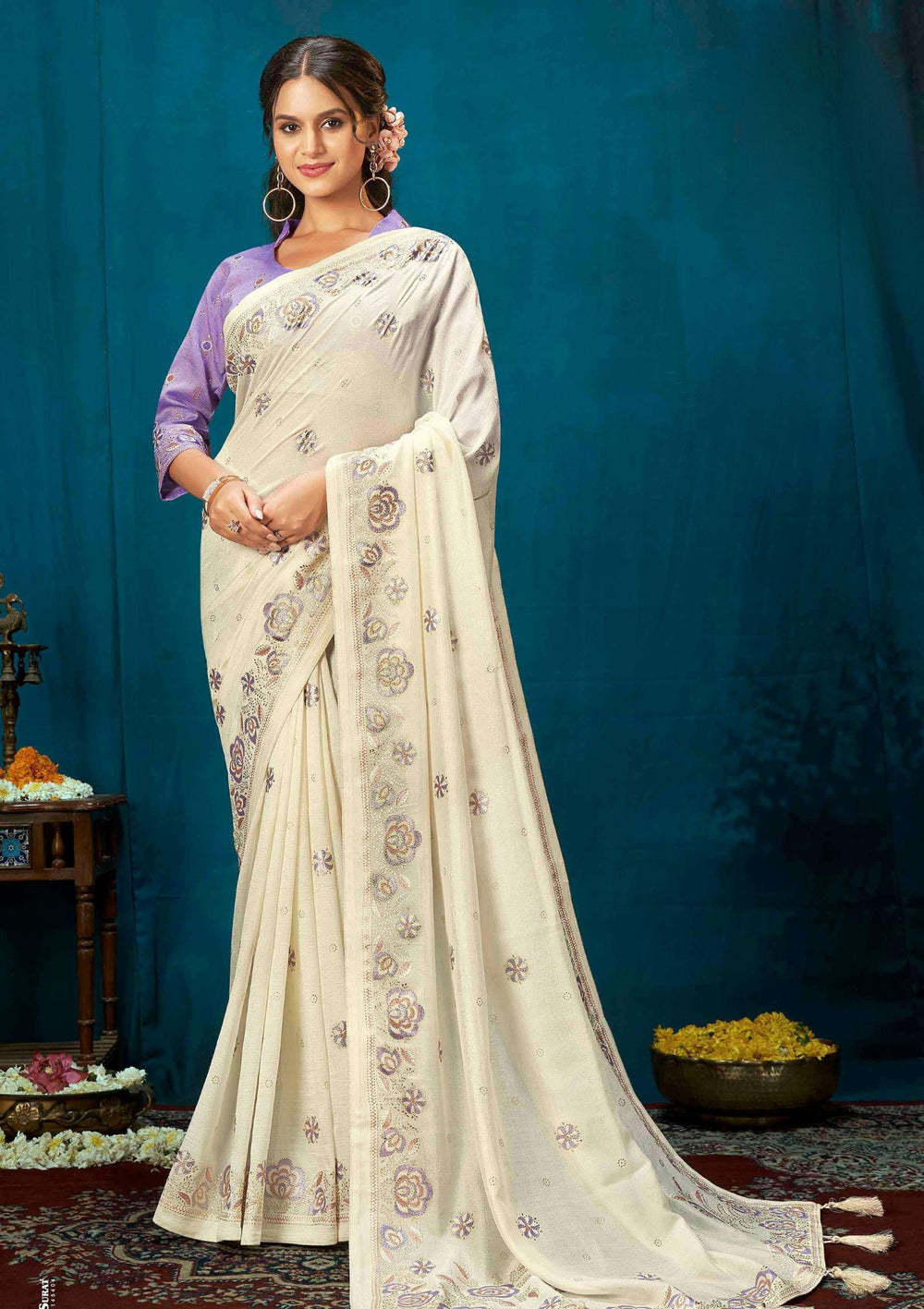 Foil Shine Silk Saree For Daily Wear