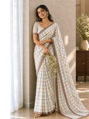 Mul Cotton Cross Colour Checks Saree