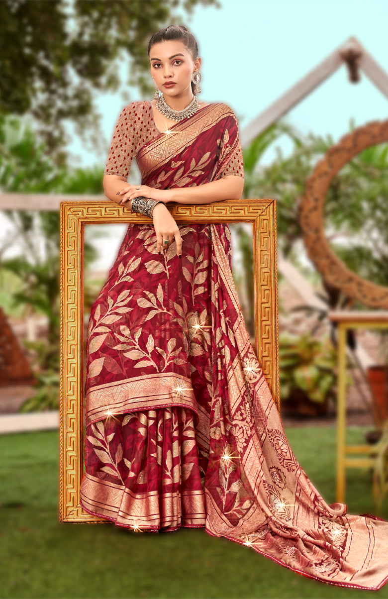 Vellura Brasso Saree For Festive Wear