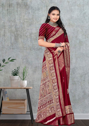 Moss Majesty Crepe Saree For Daily Wear