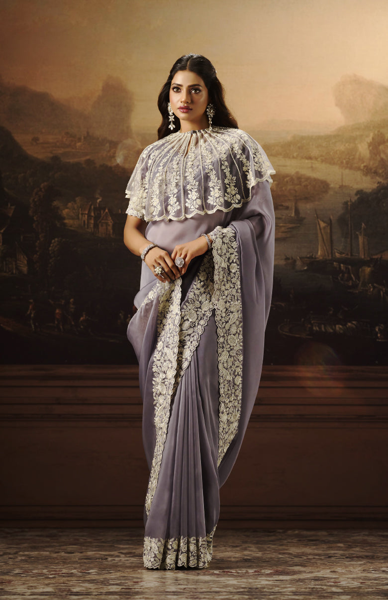 Glamour Organza Saree For Festive Wear