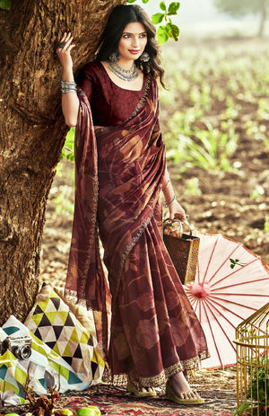 Gloss Grace Silk Cotton Saree For Semi Formal Wear