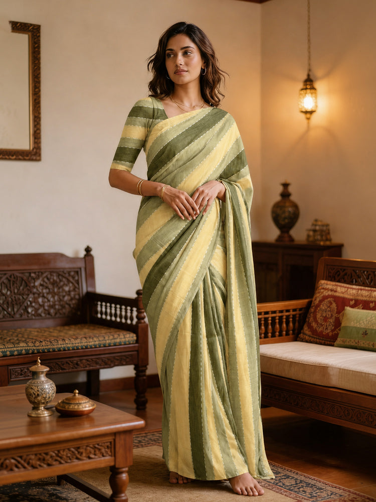 Mul Cotton Doore Zari Patta Saree