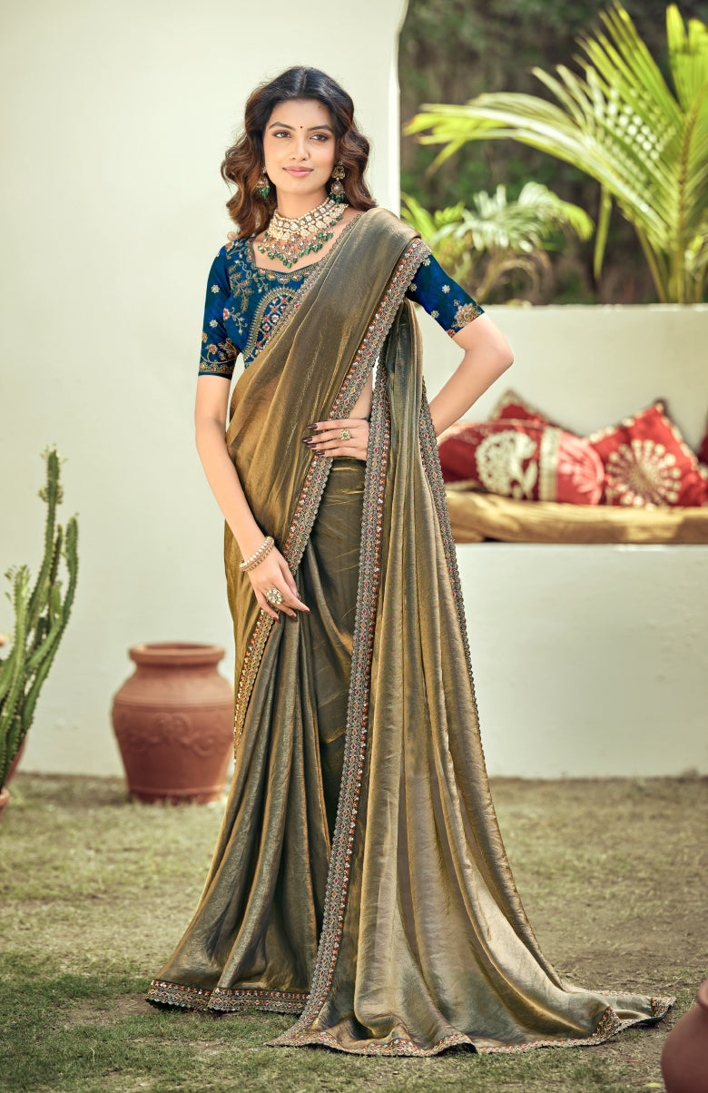 Tasvira Satin Saree for Festive Wear