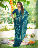 Garden Mist Georgette Saree For Semi Formal Wear