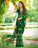 Garden Mist Georgette Saree For Semi Formal Wear