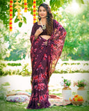 Garden Mist Georgette Saree For Semi Formal Wear