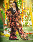 Garden Mist Georgette Saree For Semi Formal Wear