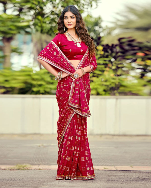 Navrang Bandhani Georgette Saree For Semi Formal Wear
