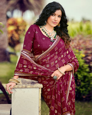Navrang Bandhani Georgette Saree For Semi Formal Wear