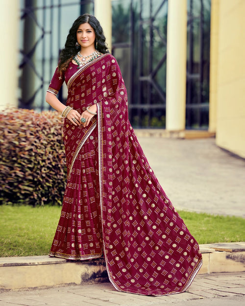 Navrang Bandhani Georgette Saree For Semi Formal Wear