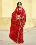 Navrang Bandhani Georgette Saree For Semi Formal Wear