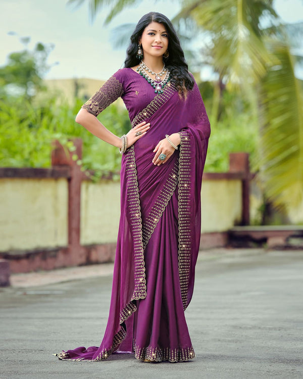 Sequin Eleganza Art Silk Saree for Festive Wear